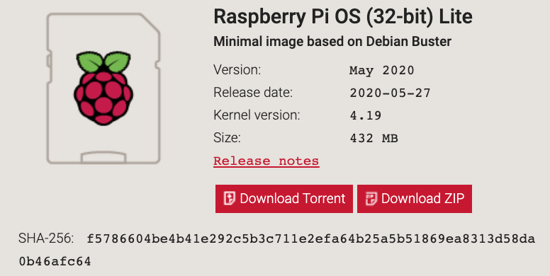 Raspberry Pi OS (32-bit) Lite